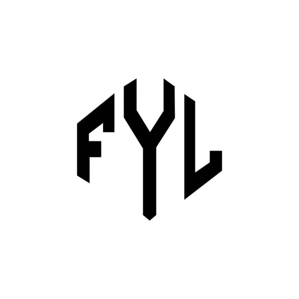 Fyl Letter Logo Design Polygon Shape Fyl Polygon Cube Shape — 스톡 벡터