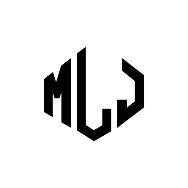 Projekt Logo Litery Mlj Kształcie Wieloboku Projekt Logo Mlj Wielokąta — Wektor stockowy