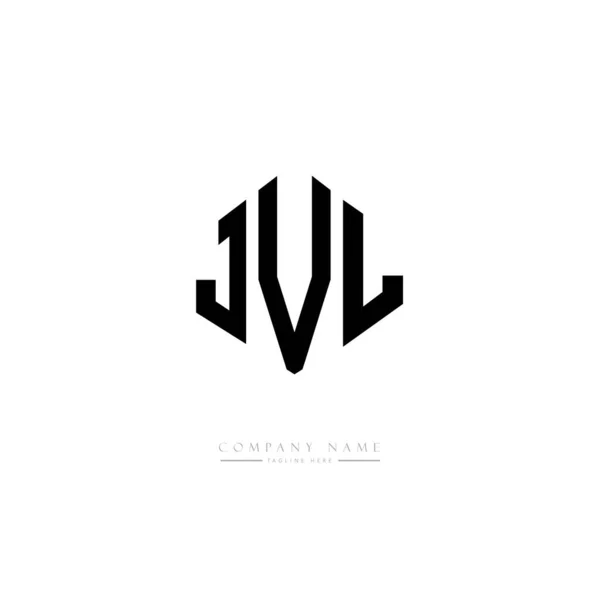 Jvl Letter Logo Design Polygon Shape Jvl Polygon Cube Shape — Stock Vector
