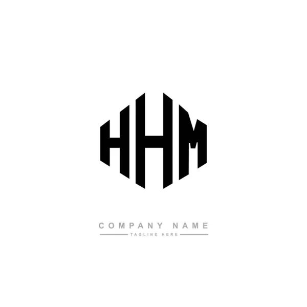 Hhm Letter Logo Design Polygon Shape Hhm Polygon Cube Shape — Vetor de Stock