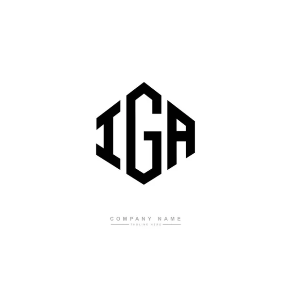 Iga 디자인 다각형 디자인 헥사곤 로고는 검은색의 템플릿이다 모노그램 부동산 — 스톡 벡터