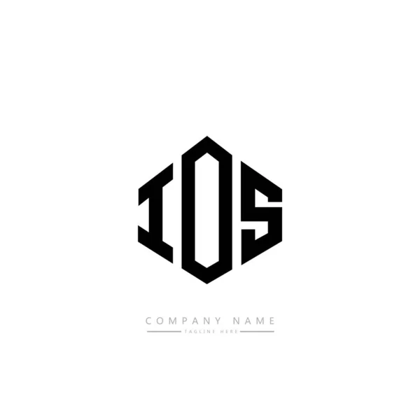 Ios Letter Logo Design Mit Polygonform Würfelförmiges Logo Design Sechseck — Stockvektor