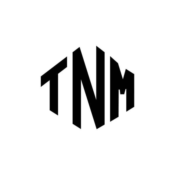 Tnm Letter Logo Design Polygon Shape Tnm Polygon Cube Shape — Stok Vektör