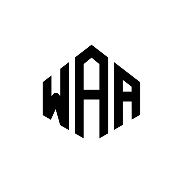 多角形の形をしたWaa文字ロゴデザイン Waaポリゴンとキューブ形状のロゴデザイン Waa六角形ベクトルロゴテンプレート白と黒の色 Waaモノグラム ビジネスや不動産のロゴ — ストックベクタ