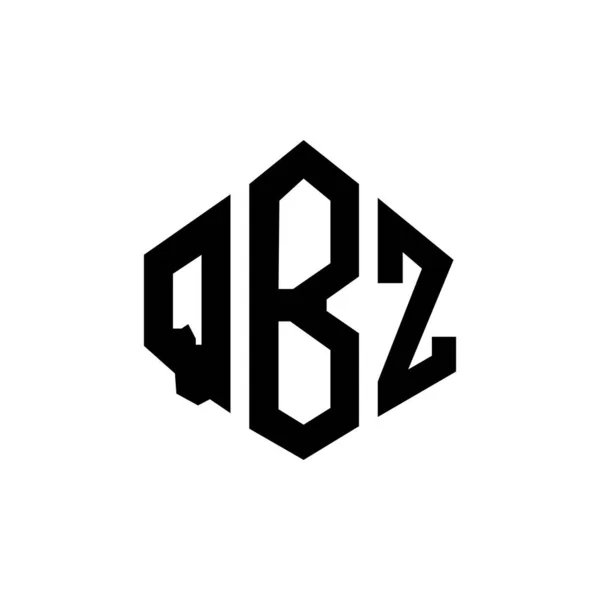 Design Písmene Qbz Polygonovým Tvarem Návrh Loga Qbz Polygonu Tvaru — Stockový vektor