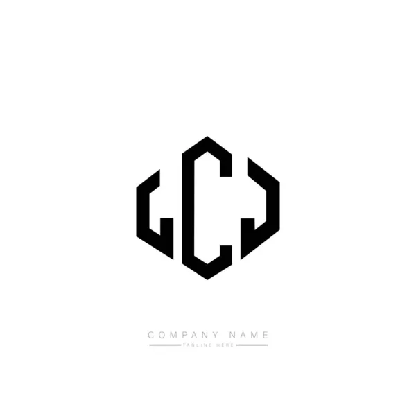 Design Logotipo Letra Lcj Com Forma Polígono Design Logotipo Forma —  Vetores de Stock