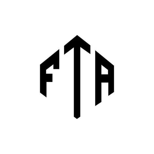 Fta Lettre Logo Design Avec Forme Polygone Logo Forme Cube — Image vectorielle