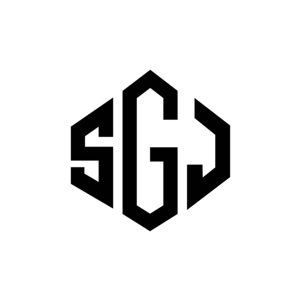 Sgj Letter Logo Design Polygon Shape Sgj Polygon Cube Shape — Stock Vector