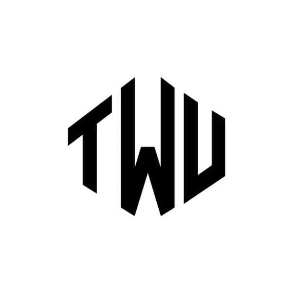 Twu Letter Logo Design Polygon Shape Twu Polygon Cube Shape — Stock Vector