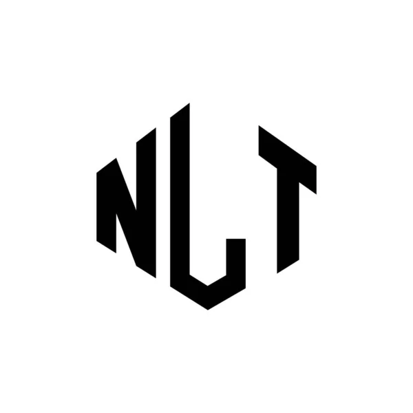 Nlt Letter Logo Design Polygon Shape Nlt Polygon Cube Shape — Stock Vector