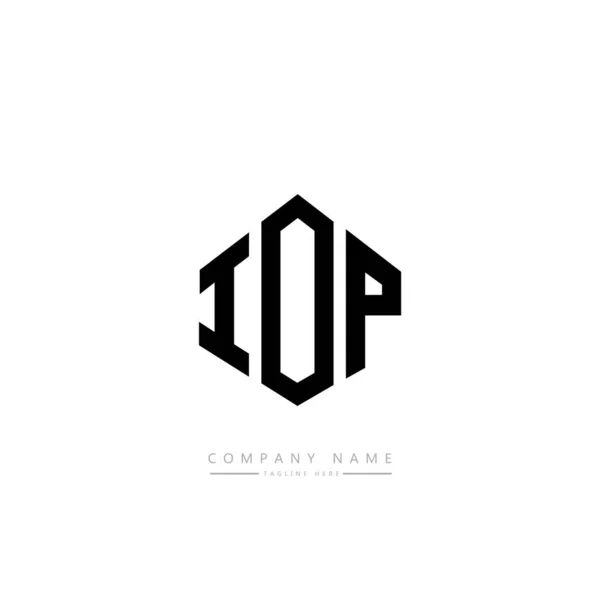 Iop Bokstav Logotyp Design Med Polygon Form Kub Form Logotyp — Stock vektor