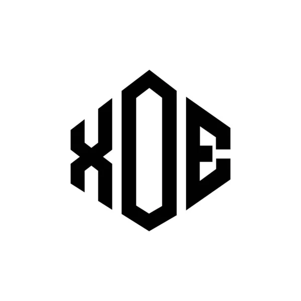 Xoe Letter Logo Design Polygon Shape Xoe Polygon Cube Shape — Stockvektor
