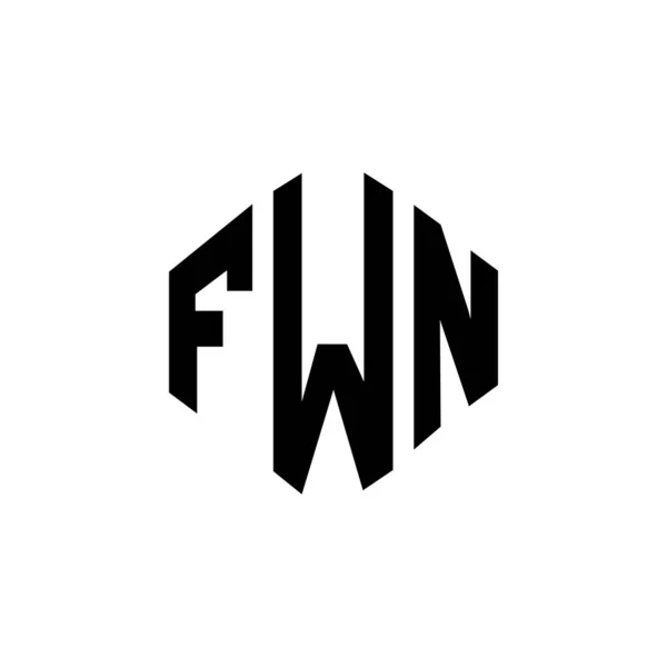 Fwn Lettre Logo Design Avec Forme Polygone Conception Logo Forme — Image vectorielle