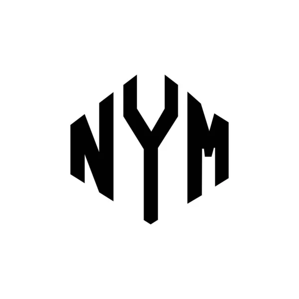 Nym Letter Logo Design Polygon Shape Nym Polygon Cube Shape — 图库矢量图片