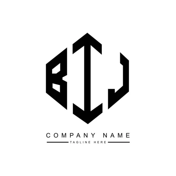 Bij Letter Logo Design Polygon Shape Bij Polygon Cube Shape — Vettoriale Stock
