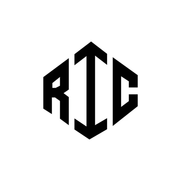 Ric Projeto Logotipo Carta Com Forma Polígono Design Logotipo Forma — Vetor de Stock