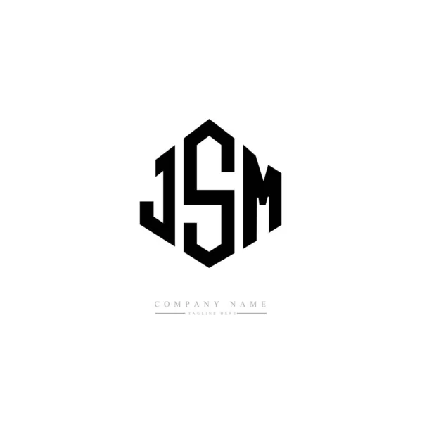Jsm Letter Logo Design Polygon Shape Jsm Polygon Cube Shape — Stock Vector