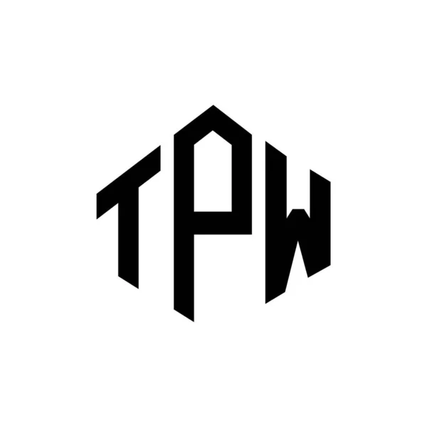 Tpw Letter Logo Design Polygon Shape Tpw Polygon Cube Shape —  Vetores de Stock