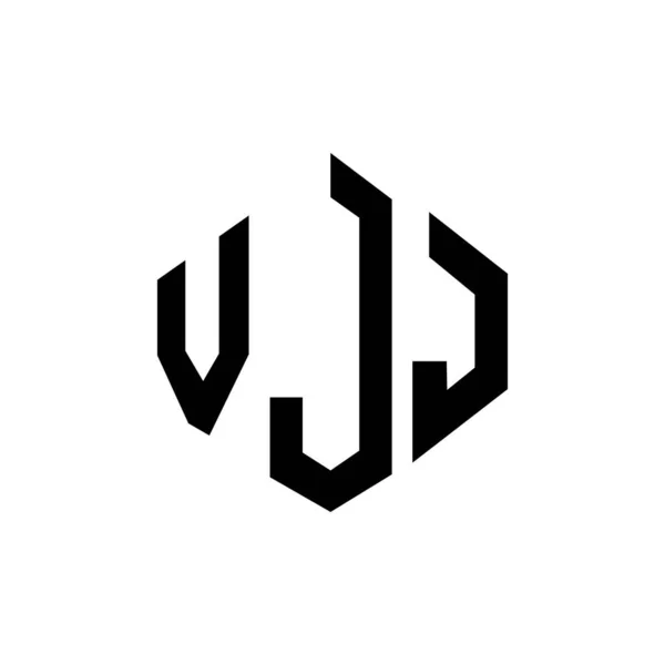 Vjj Letter Logo Design Polygon Shape Vjj Polygon Cube Shape — Vettoriale Stock