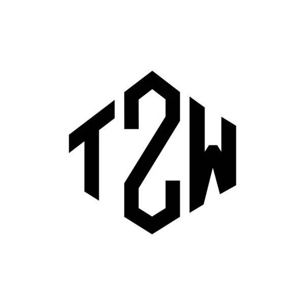 Tzw Bokstav Logotyp Design Med Polygon Form Tzw Polygon Och — Stock vektor