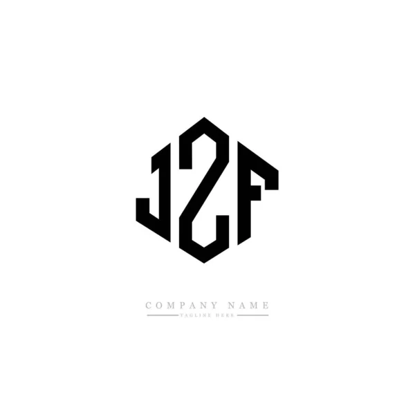 Jzf Letter Logo Design Polygon Shape Jzf Polygon Cube Shape — Stockový vektor