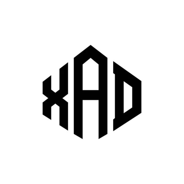 Xad Letter Logo Design Polygon Shape Xad Polygon Cube Shape — Stock Vector