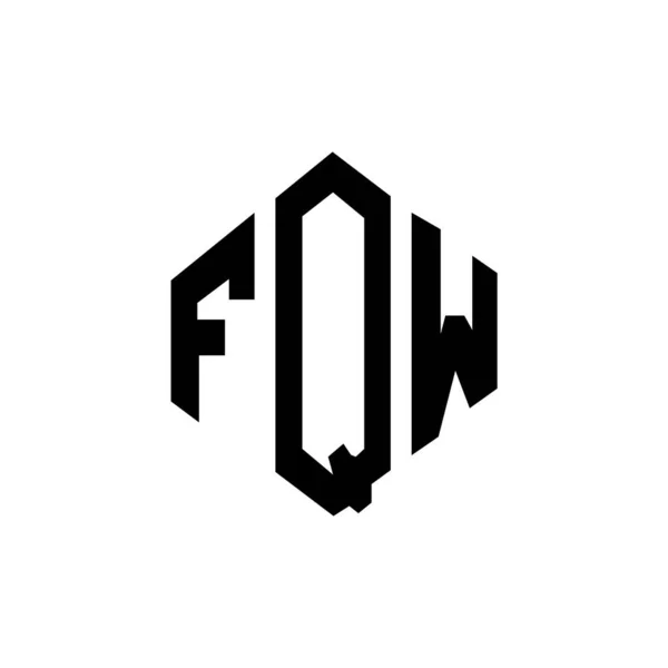 Fqw Lettre Logo Design Avec Forme Polygone Logo Forme Cube — Image vectorielle