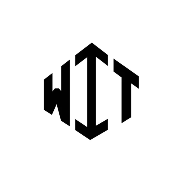 Wit Letter Logo Design Polygon Shape Wit Polygon Cube Shape — 스톡 벡터