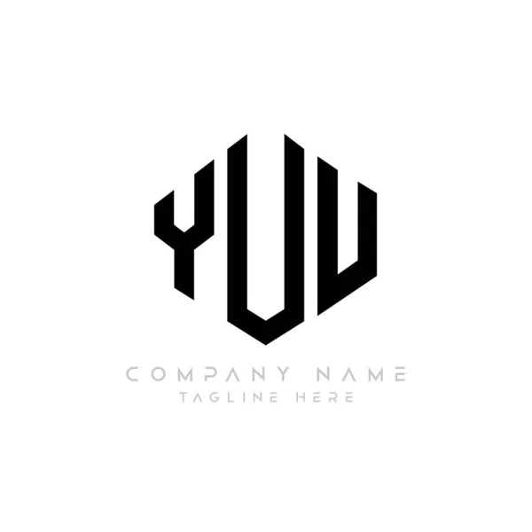 Yuu Letter Logo Design Polygon Shape Yuu Polygon Cube Shape — Wektor stockowy