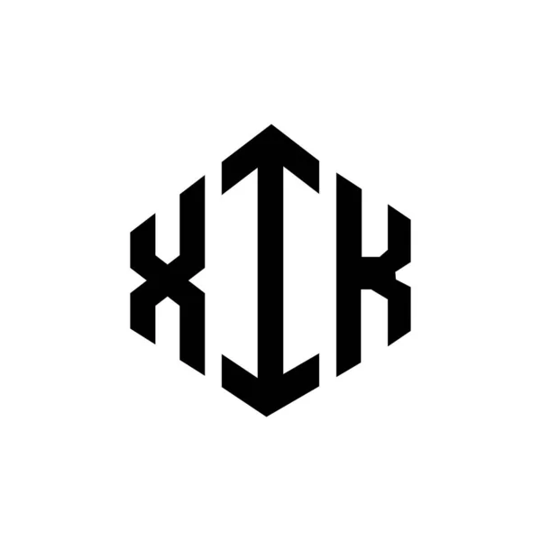 Xik Letter Logo Design Polygon Shape Xik Polygon Cube Shape — Vettoriale Stock