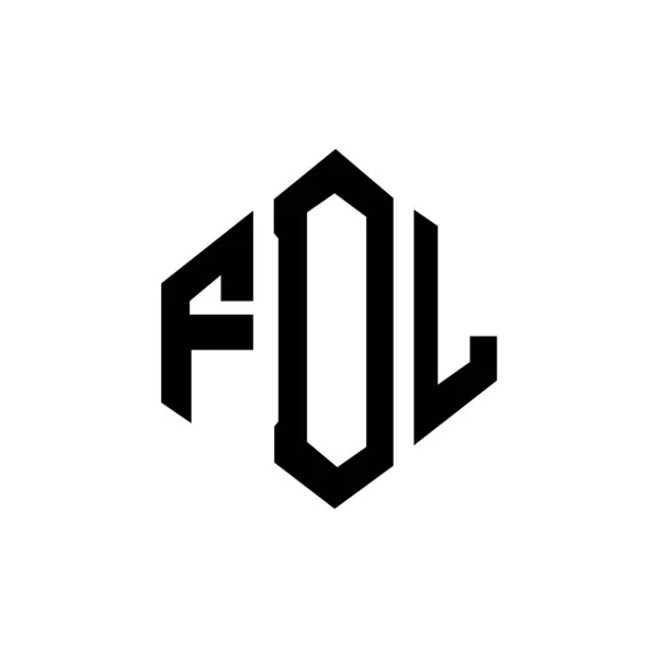 Fdl Letter Logo Design Polygon Shape Fdl Polygon Cube Shape — Stock Vector