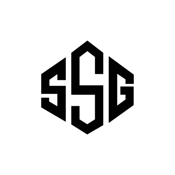 Çokgen Şekilli Ssg Harf Logosu Tasarımı Ssg Çokgen Küp Şeklinde — Stok Vektör