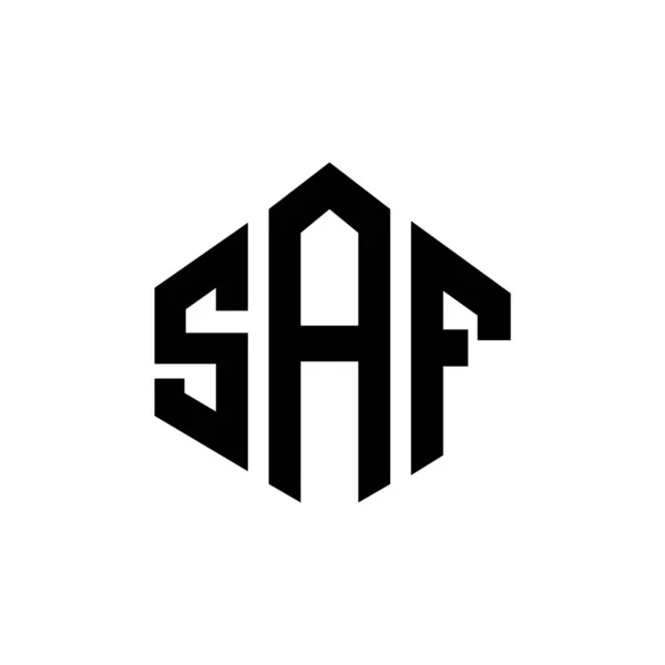 Saf Letter Logo Design Polygon Shape Saf Polygon Cube Shape — Vettoriale Stock