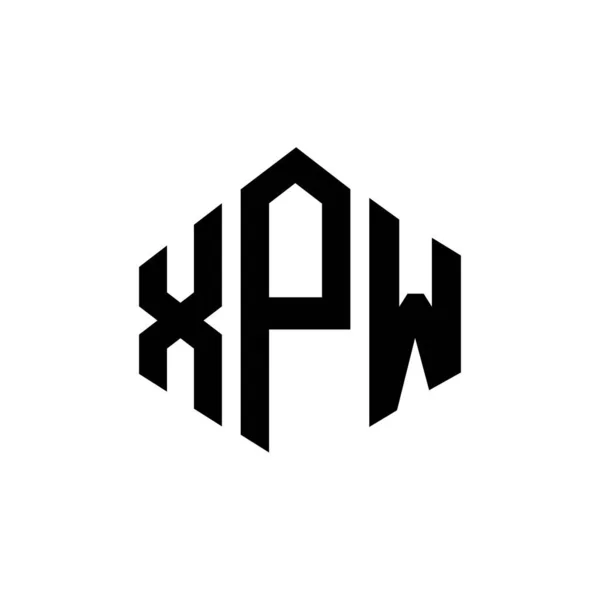 多角形のデザインのXpw文字ロゴデザイン Xpwポリゴンとキューブ形状のロゴデザイン Xpw六角形ベクトルロゴテンプレート白と黒の色 Xpwモノグラム ビジネスや不動産のロゴ — ストックベクタ