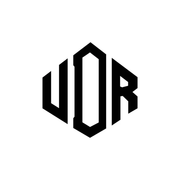 Udr Letter Logo Design Polygon Shape Udr Polygon Cube Shape — Wektor stockowy
