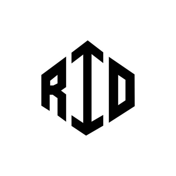 Rio Letter Logo Design Polygon Shape Rio Polygon Cube Shape — стоковый вектор