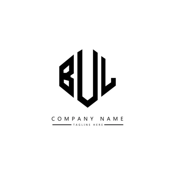 Bul Letter Logo Design Polygon Shape Bul Polygon Cube Shape — Vettoriale Stock