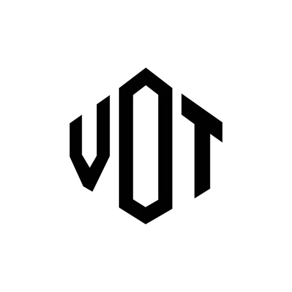Vot Letter Logo Ontwerp Met Polygon Vorm Vot Polygon Kubus — Stockvector