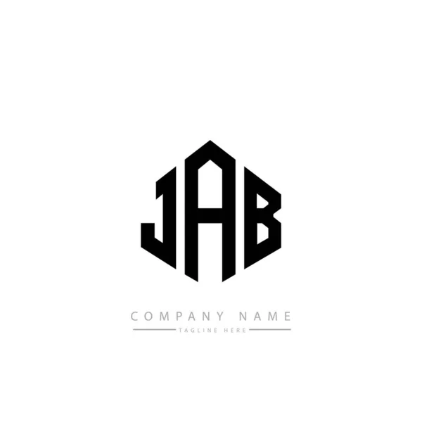 Jab Letter Logo Design Polygon Shape Jab Polygon Cube Shape — Stock Vector