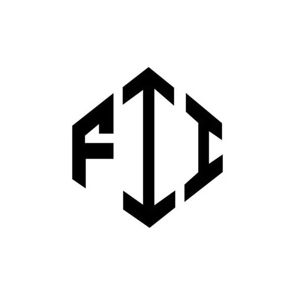 ポリゴン形状のFii文字ロゴデザイン Fiiポリゴンとキューブ形状のロゴデザイン Fii六角形ベクトルロゴテンプレート白と黒の色 Fiiモノグラム ビジネスや不動産のロゴ — ストックベクタ