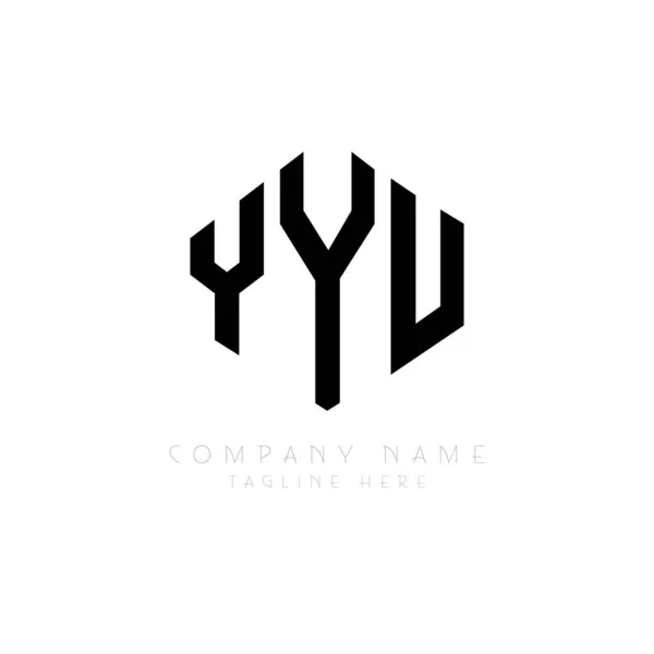 Yyu Letter Logo Design Polygon Shape Yyu Polygon Cube Shape — Wektor stockowy