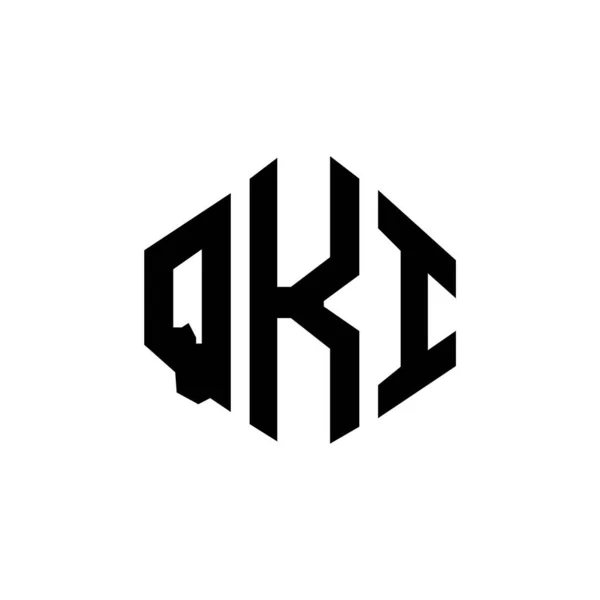 Design Logotipo Carta Qki Com Forma Polígono Qki Polígono Design — Vetor de Stock