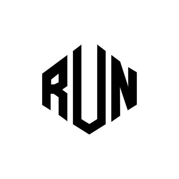 Run Letter Logo Design Polygon Shape Run Polygon Cube Shape — Wektor stockowy