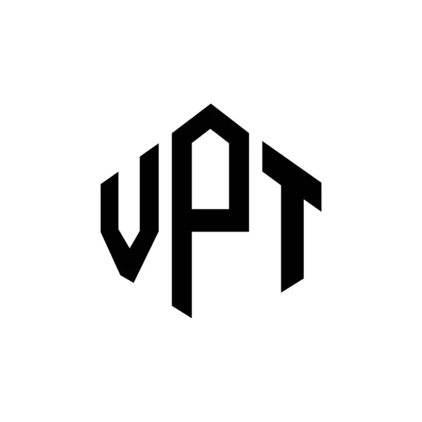 Дизайн Логотипу Літери Vpt Формою Багатокутника Дизайн Логотипу Багатокутника Кубика — стоковий вектор