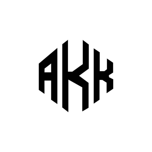 Akk Letter Logo Design Polygon Shape Akk Polygon Cube Shape — Stock vektor