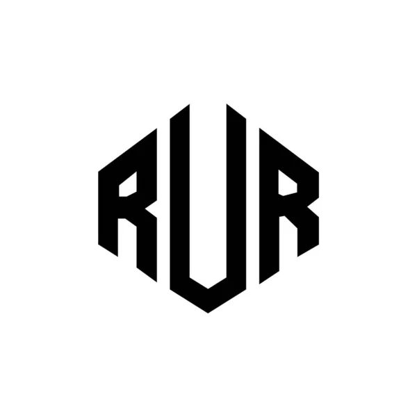 Rur Letter Logo Design Polygon Shape Rur Polygon Cube Shape — Image vectorielle