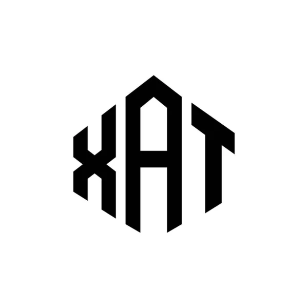 Xat Letter Logo Design Polygon Shape Xat Polygon Cube Shape — Stock Vector