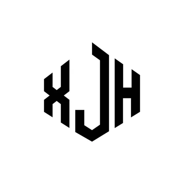 Xjh Bokstav Logotyp Design Med Polygon Form Xjh Polygon Och — Stock vektor