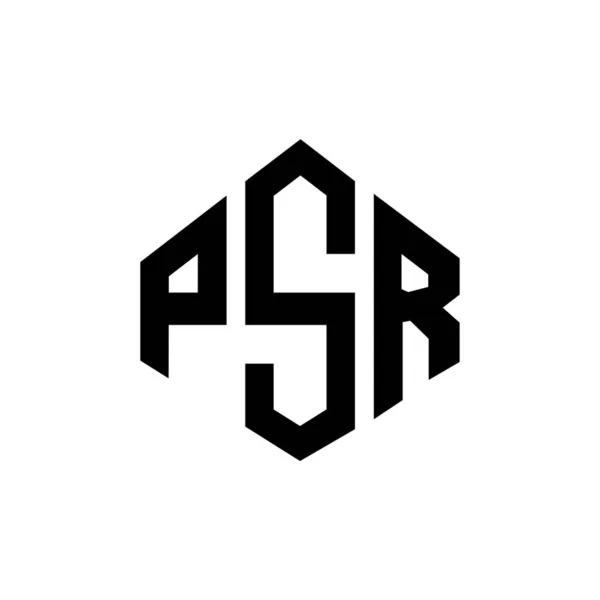 Projeto Logotipo Carta Psr Com Forma Polígono Psr Polígono Design — Vetor de Stock