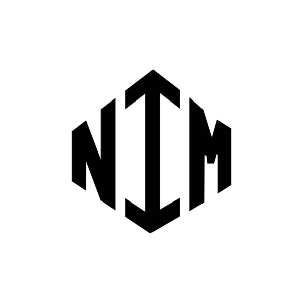 Nim Letter Logo Design Mit Polygonform Nim Polygon Und Würfelform — Stockvektor